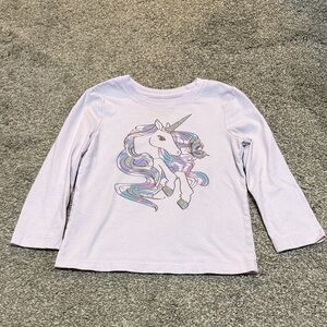 Unicorn Long Sleeve Kids Shirt - Purple